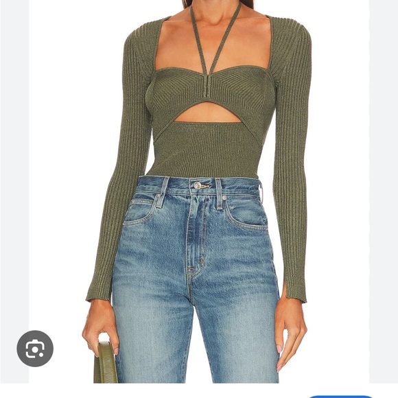 Jonathan Simkhai Alexia Marled Rib Long Sleeve Shirt NWT - Picture 1 of 6